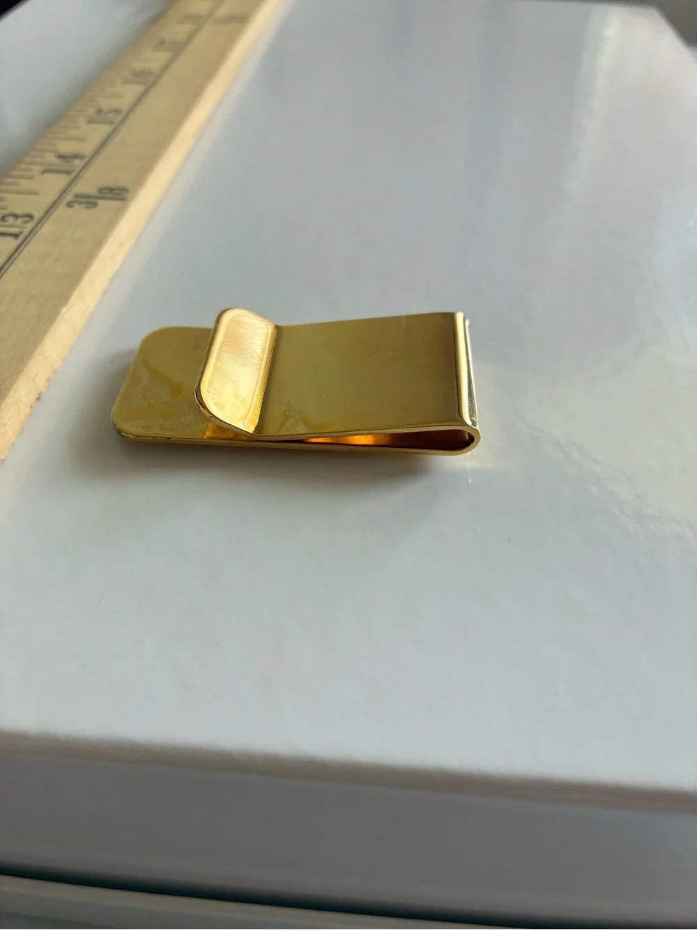 Vintage Gold Money Clip with Runner Emblem - Unbranded